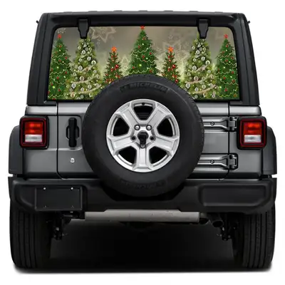 Under The Sun Inserts Xmas Tree Lights Rear Window Decal