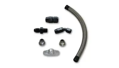 Vibrant Performance Vibrant Performance - 10280 - Universal Oil Drain Kit for T3/T4 Turbos (12 in. long line)