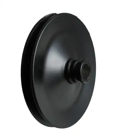 Borgeson Borgeson - Power Steering Pulley - P/N: 801105 - Black steel power steering pump pulley. 5-1/2 in. Diameter 1-Row V-Belt press-on style.