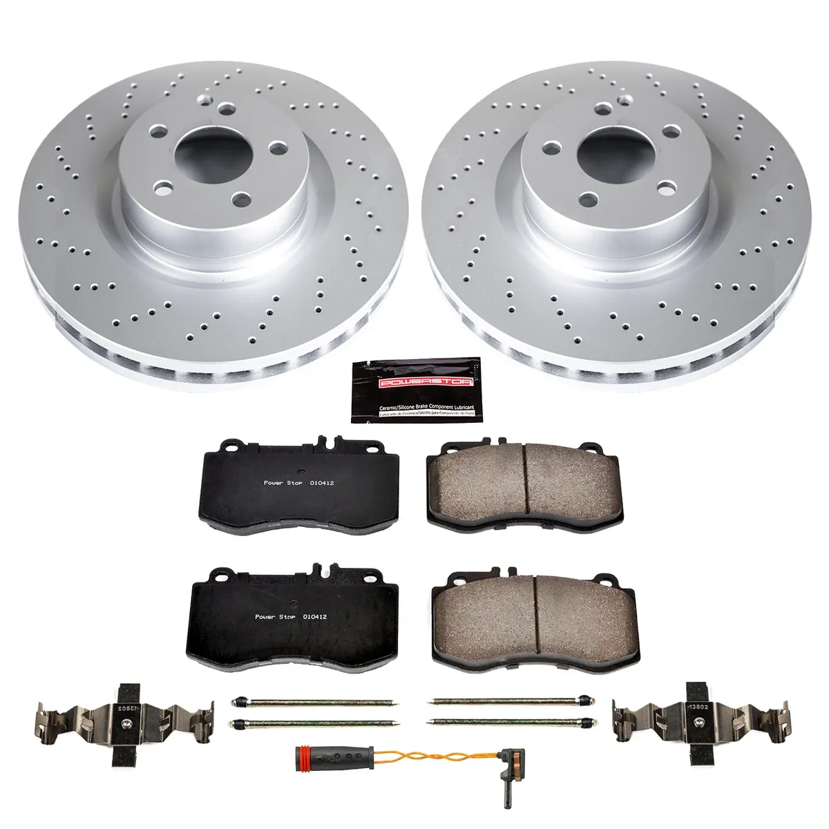 Z23 Sport Geomet Coated Rotor Kit For European Vehicles: Genuine Geomet Fully Coated Rotors; Carbon-Fiber Ceramic Pads W/Hardware; Pad Sensors product image