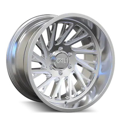 Cali Offroad Cast Aluminum Wheels Purge 9114 PO 24x14 Milled Spokes Polished Silver 8 On 180 Bolt Pattern -76 Offset Cali Offroad Wheels