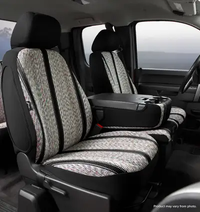 FIA Wrangler™ Custom Seat Cover; Saddle Blanket; Black; Split Seat 40/20/40; Armrest/Storage w/Cup Holder;
