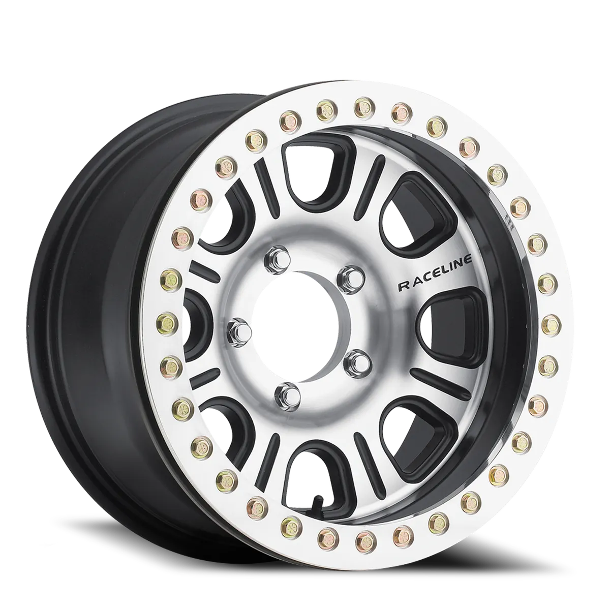 Aluminum Wheels 17x8.5 Monster Beadlock RT232 Machined Face Black -25 Offset 5 on 114.3 Bolt Pattern 83.82 Bore Raceline product image