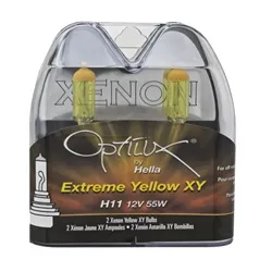 HELLA Optilux XY Series HB4 9006 Xenon Halogen Bulbs 12V 55W 2 Pack Yellow product image