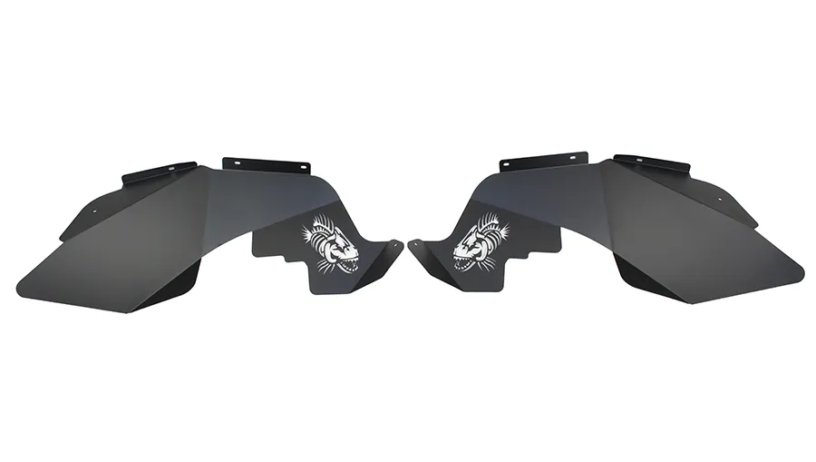 Jeep JK Logo Aluminum Inner Fenders 07-18 Wrangler JK Black Powdercoat Fishbone Offroad product image