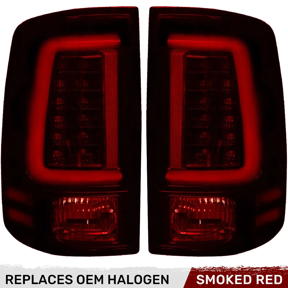Dodge 09-18 RAM 1500 And 10-18 RAM 25003500 Oled Tail Lights Replaces Factory OEM Halogen Tail Lights - Smoked Lens product image