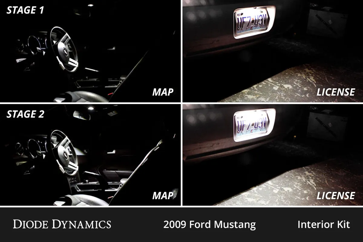 Diode Dynamics Diode Dynamics - Interior LED Kit for 2005-2009 Ford Mustang, Cool White Stage 2