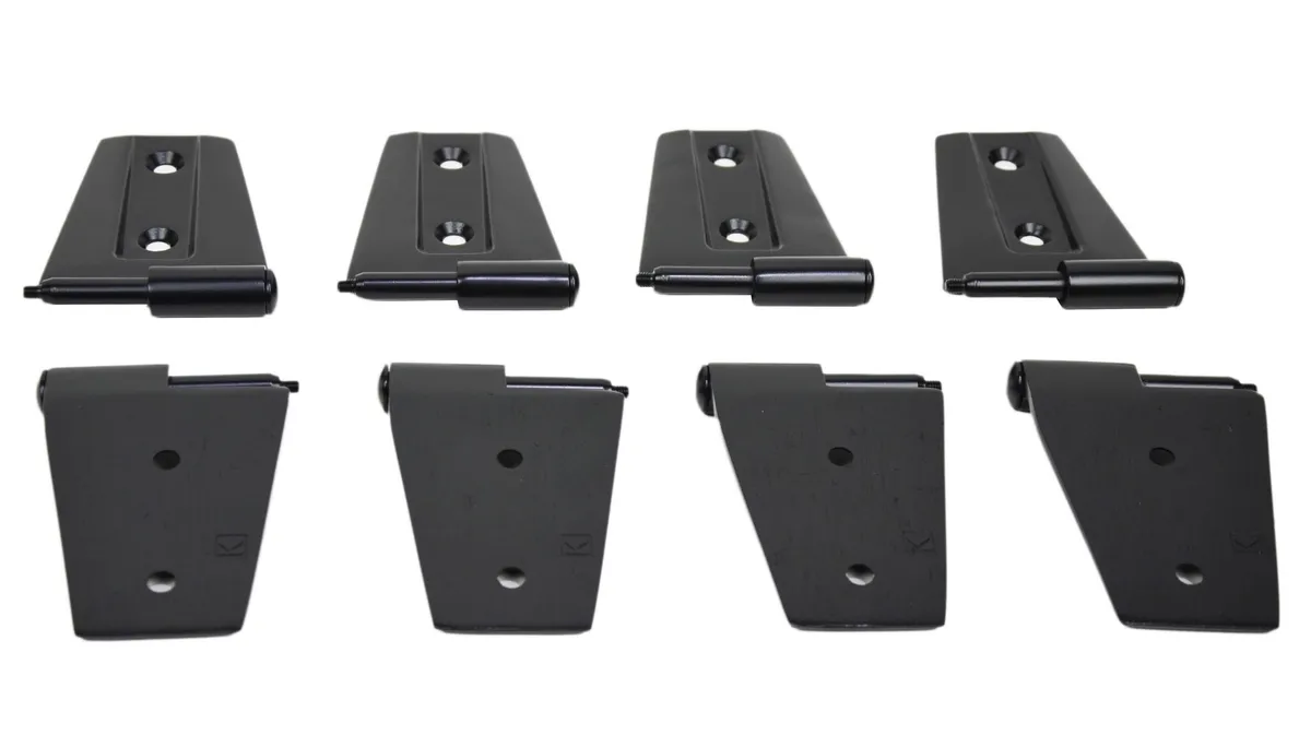 Jeep JK Door Hinge Set 8 Pieces 4 Door 07-18 Wrangler JK Powdercoat Black Kentrol product image