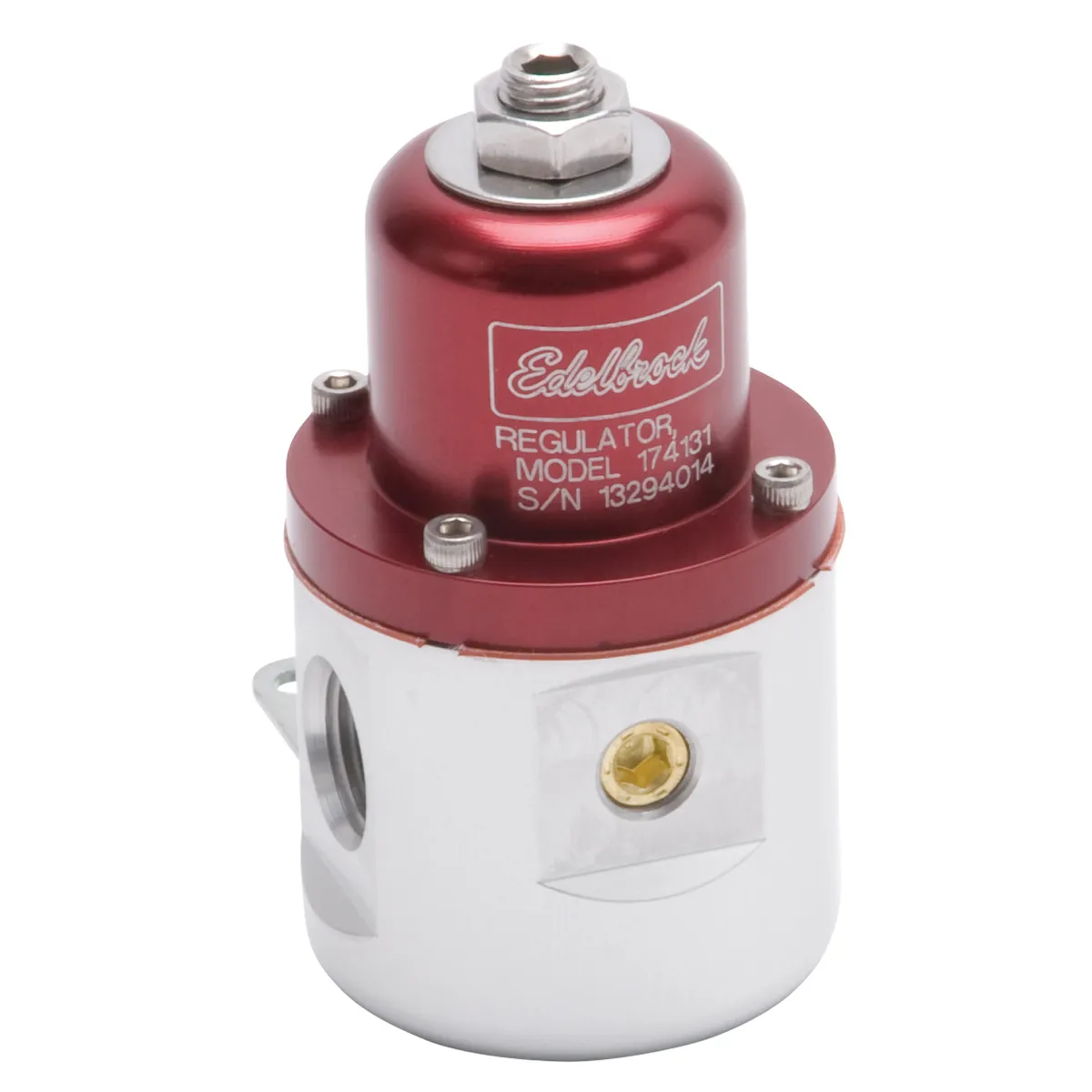 Edelbrock 174131 Carbureted Adjustable Bypass Fuel Pressure Regulator (160 GPH) in Red Finish product image