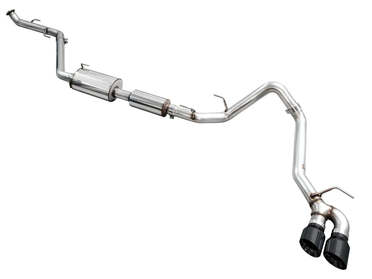 AWE 0FG Exhaust for 4th Gen Toyota Tacoma - Dual Diamond Black Tips product image