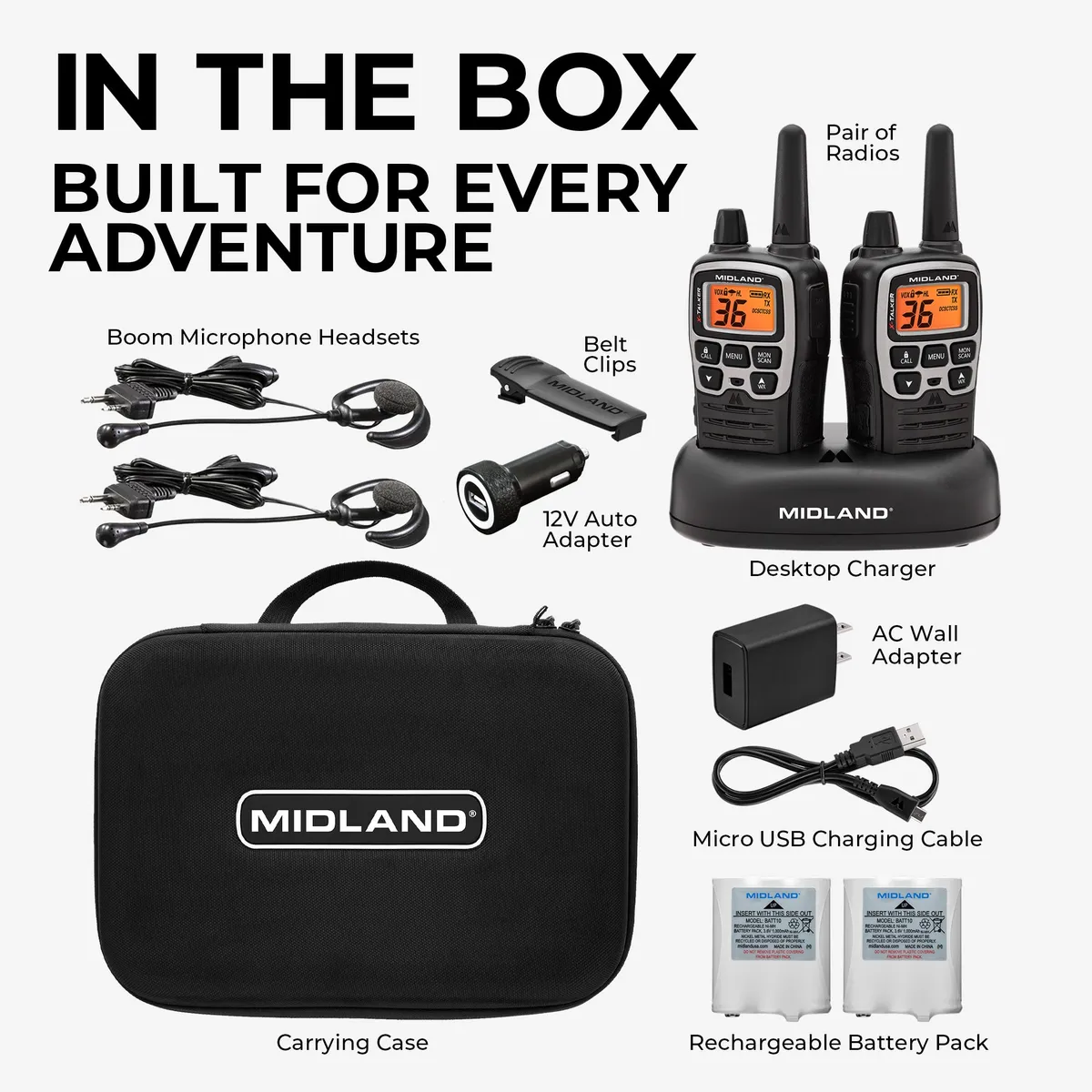 T77 X-Talker® FRS Walkie Talkie Bundle with Case - T77VP5 product image