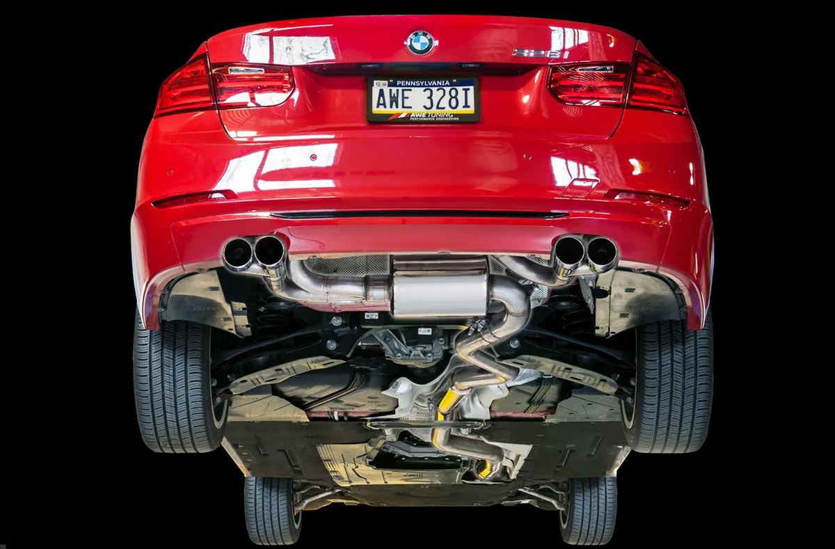 AWE Touring Edition Axle-back Exhaust for BMW F3X 28i / 30i, Single Side -- Diamond Black Tips (80mm) product image
