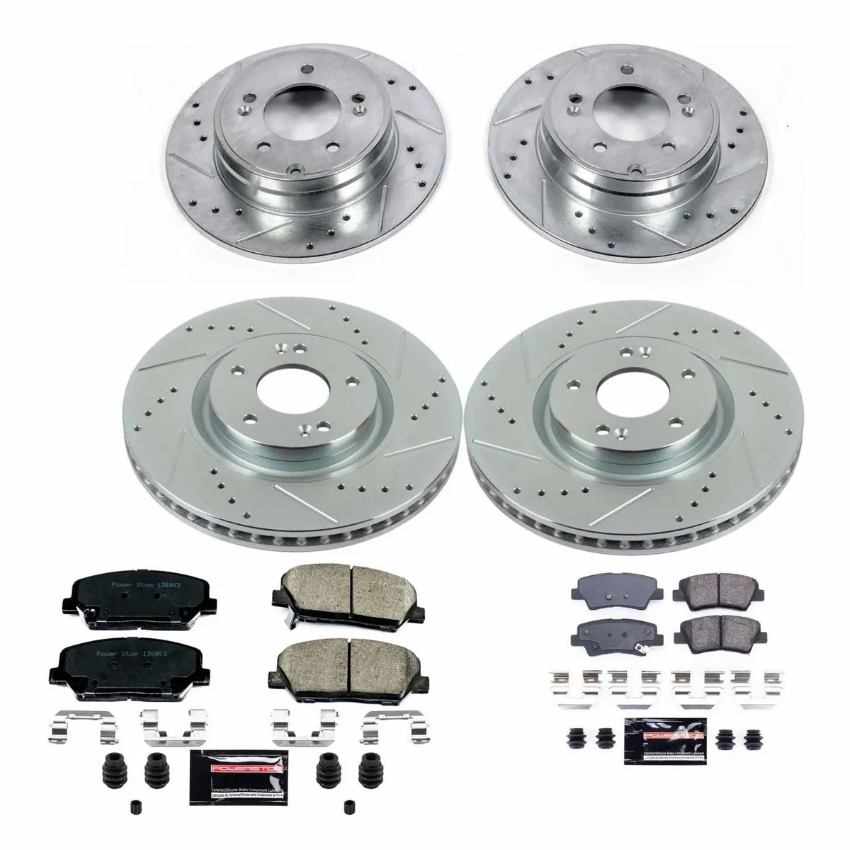 Z23 Evolution Sport Upgrade Kit: Drilled/Slotted Rotors; Carbon-Fiber Ceramic Pads W/Hardware product image