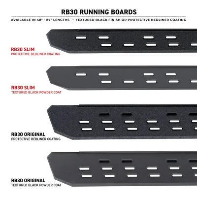 Go Rhino 6961508720PC - RB30 Running Boards with Mounting Brackets & 2 Pairs of Drops Steps Kit - Textured Black product image
