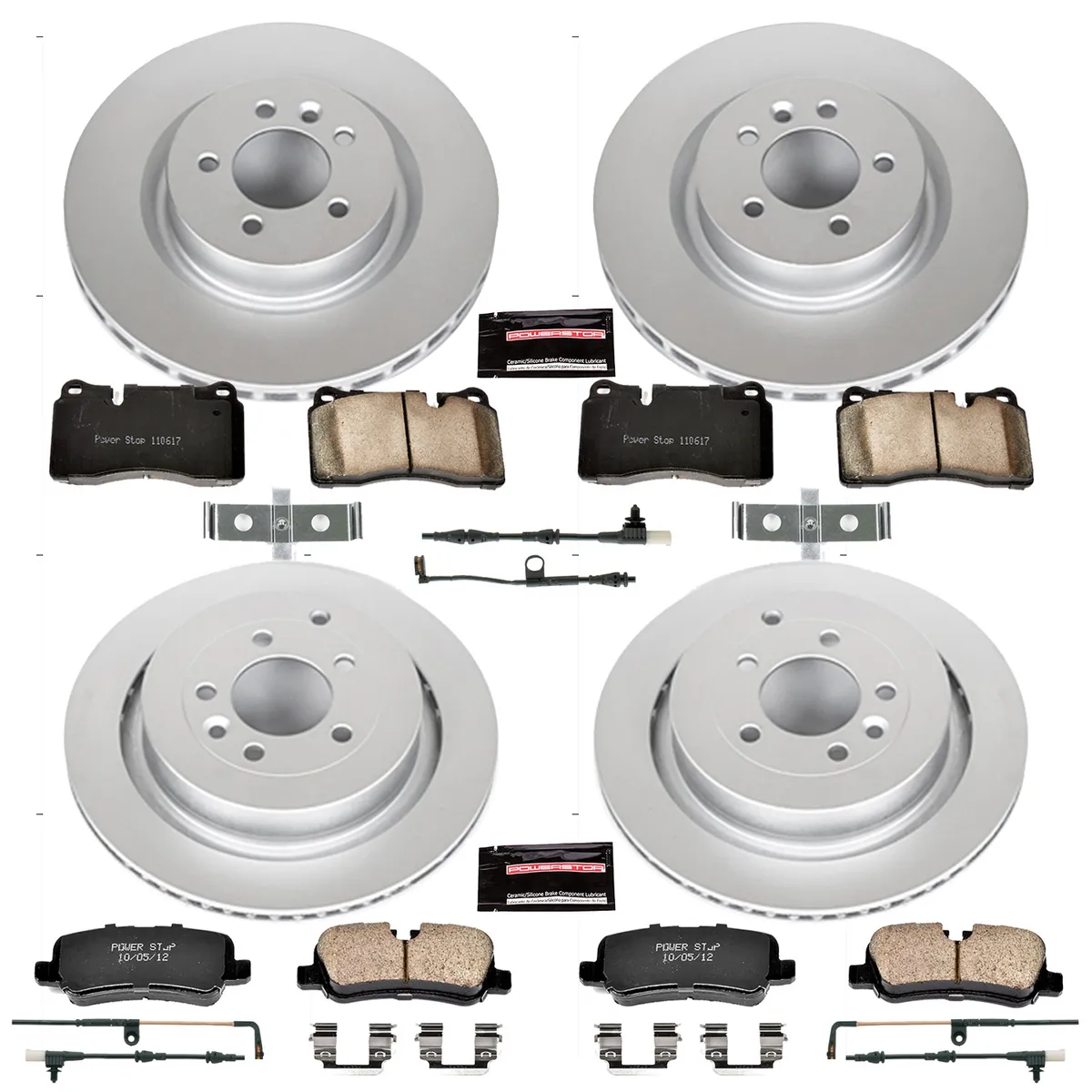 Z23 Sport Geomet Coated Rotor Kit For European Vehicles: Genuine Geomet Fully Coated Rotors; Carbon-Fiber Ceramic Pads W/Hardware; Pad Sensors product image