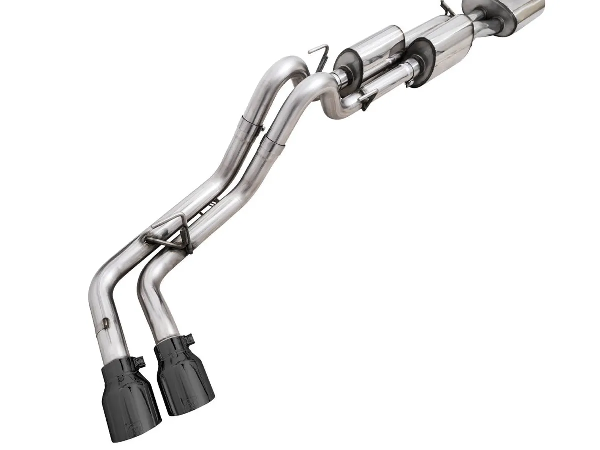 AWE 0FG Exhaust with BashGuard for 3rd Gen Tacoma - Dual Diamond Black Tips product image