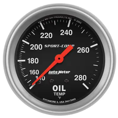 AutoMeter 2-5/8in. Oil Temperature; 140-280 f; Sport-Comp