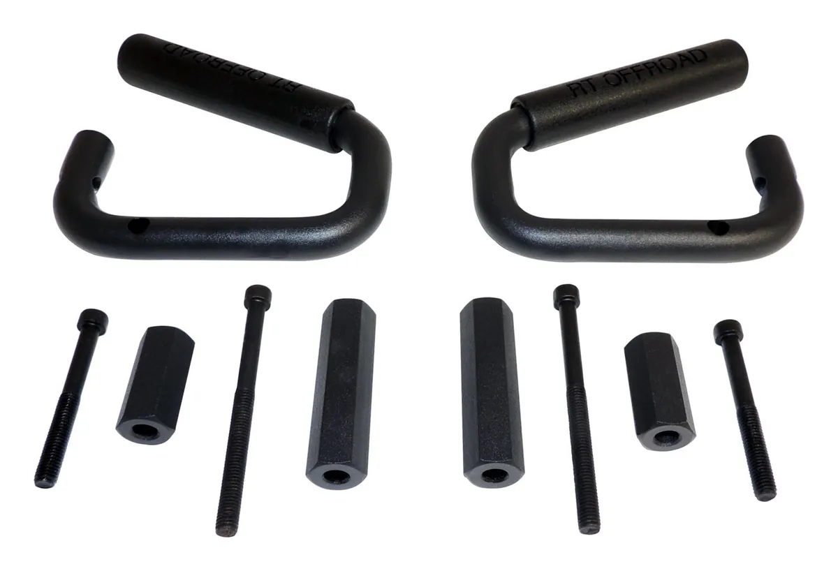 Black Powder Coated Steel Front Grab Handle Set For 20072018 Jeep JK Wrangler product image