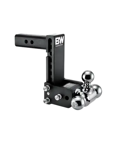 B&W Trailer Hitches B&W Hitches Tow & Stow 2in Tri-Ball Receiver Hitch, Black, 7in Drop-7.5in Rise