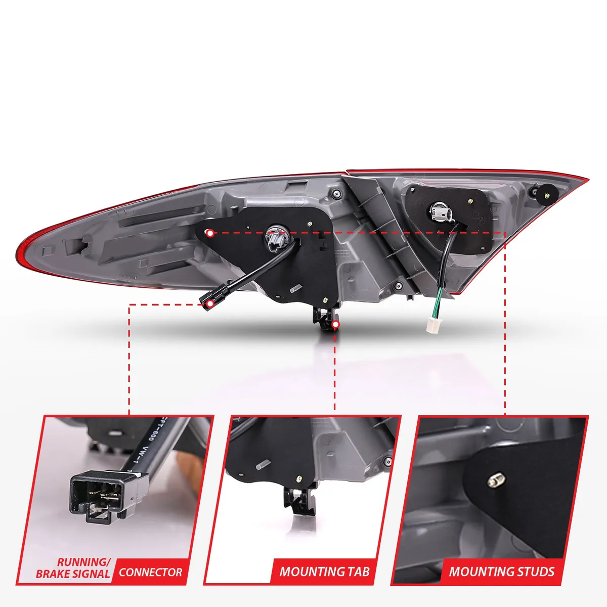 Toyota Camry 4DR 15-17 LED Tail Lights Chrome Red/Smoke Lens (4 Pcs) product image