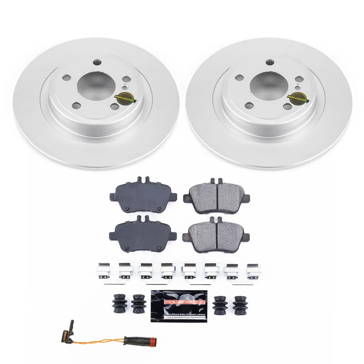 Z23 Sport Geomet Coated Rotor Kit For European Vehicles: Genuine Geomet Fully Coated Rotors; Carbon-Fiber Ceramic Pads W/Hardware; Pad Sensors product image