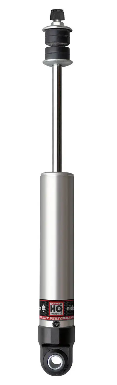 Ridetech Front HQ Shock Absorber W/ 5.75 Inch Stroke W/ Eye/Stud Mounting 1 Rebound Adjustable Shock W/ 7/16 Inch I.D Bushing Sleeves 9.55 Inch X 15.3 Inch W/ A 12.5 -13 Inch Ride Height Ridetech