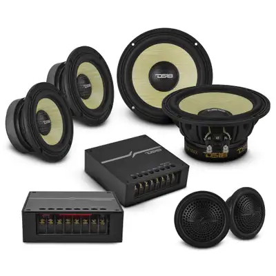 DS18 6 .5” + 3 .5” + 2” | 3-Way | 150 Watts RMS | 4Î© | Yellow Straw + Composite Foam Cone | Component