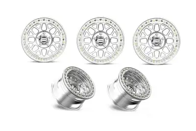 KMC Wheels KMC Wheels KM235 Grenade Crawl Beadlock Wheel Package (Machined Silver) - JT/JL/JK