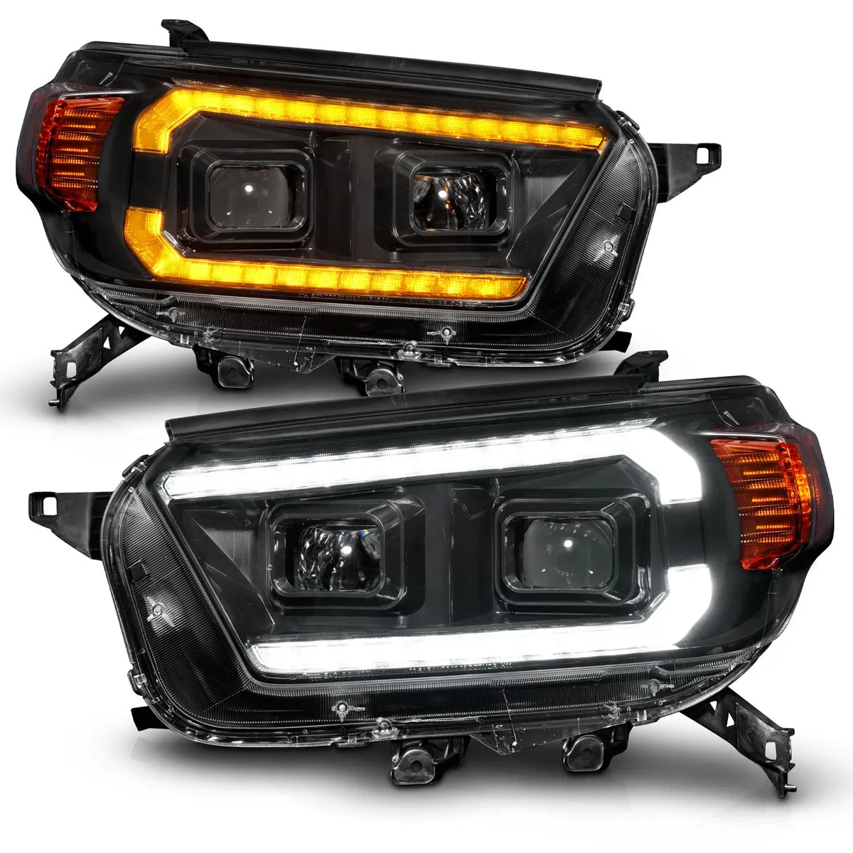 Toyota 4runner 10-13 Projector Plank Style Headlights Black w/ Sequential Signal & DRL product image
