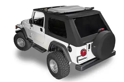 MasterTop Fast Back Fabric Only Repl. Top No Doorskins Tinted Glass 04-06 LJ Unl. Jeep Wrangler MasterTwill MasterTop
