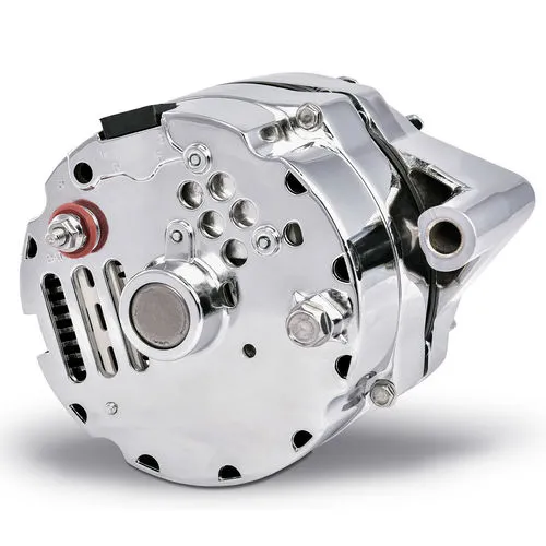 Ford 100 AMP Alternator Chrome Finish 1-Wire GM 10si Style w/ Internal Regulator, V-Pully, and External Fan Proform product image