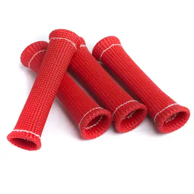 Thermo-Tec Products Plug Wire Sleeve Braided 6 x .375 Inch Up to 750 Degree F Red 4 Pack Thermo Tec