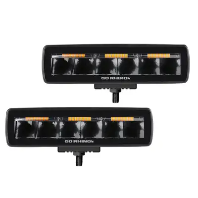 Go Rhino go Rhino 750600622sbs Blackout Combo Series - Sixline 6-Led Spot Light Pods, Pair, W/Amber Leds