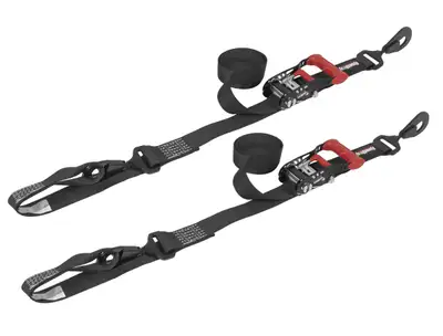 SpeedStrap 1.5 Inch x 10' Ratchet Tie-Down w/ Soft-Tie 2 Pack Black SpeedStrap