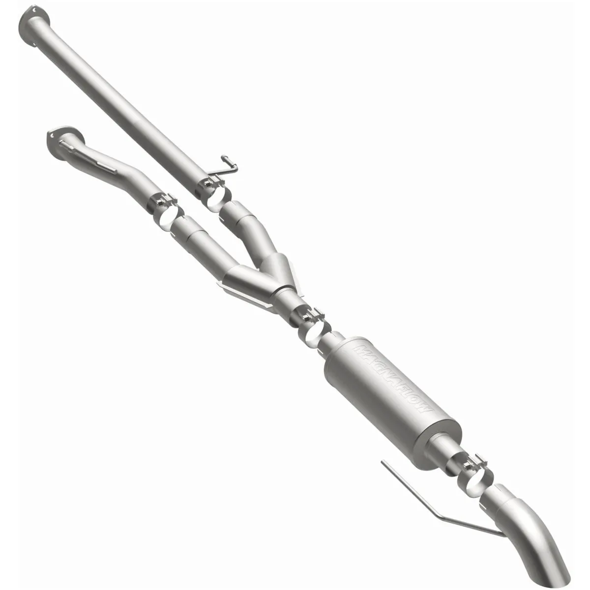 09-10 Toyota Tundra 5.7 EC/CC Cat-Back System featuring 2.5in stainless steel piping and a 3in stainless steel Turn Down tip product image