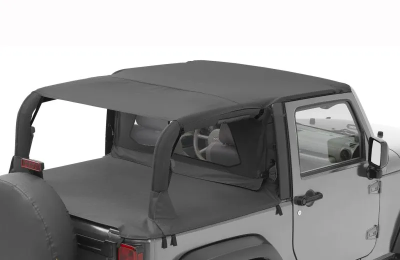 Bestop Jeep Bikini Top Header Safari Bikini Tops For Jeep 2007-2009 Wrangler JK 2 Door Black Diamond Fabric Bestop