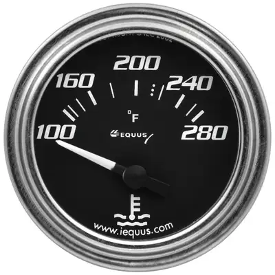 Equus 2 in. Chrome Electric Water Temperature Gauge