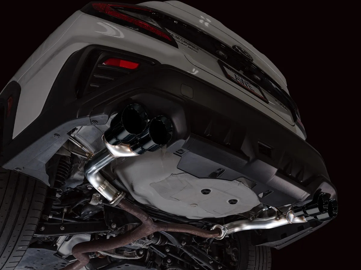 AWE Track Edition Axleback Exhaust for VB Subaru WRX - Diamond Black Tips 3020-43424 product image