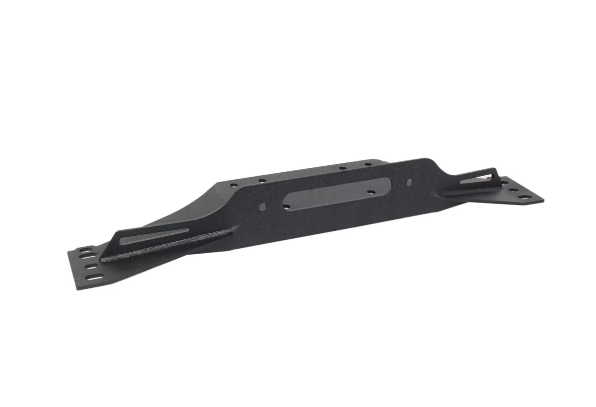 Jeep TJ Winch Plate Steel 97-06 Wrangler TJ Black Textured Powdercoat Piranha Series Fishbone Offroad product image