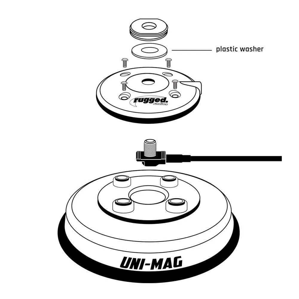 Rugged Radios UNI-MAG Universal NMO or Magnetic Antenna Mount product image