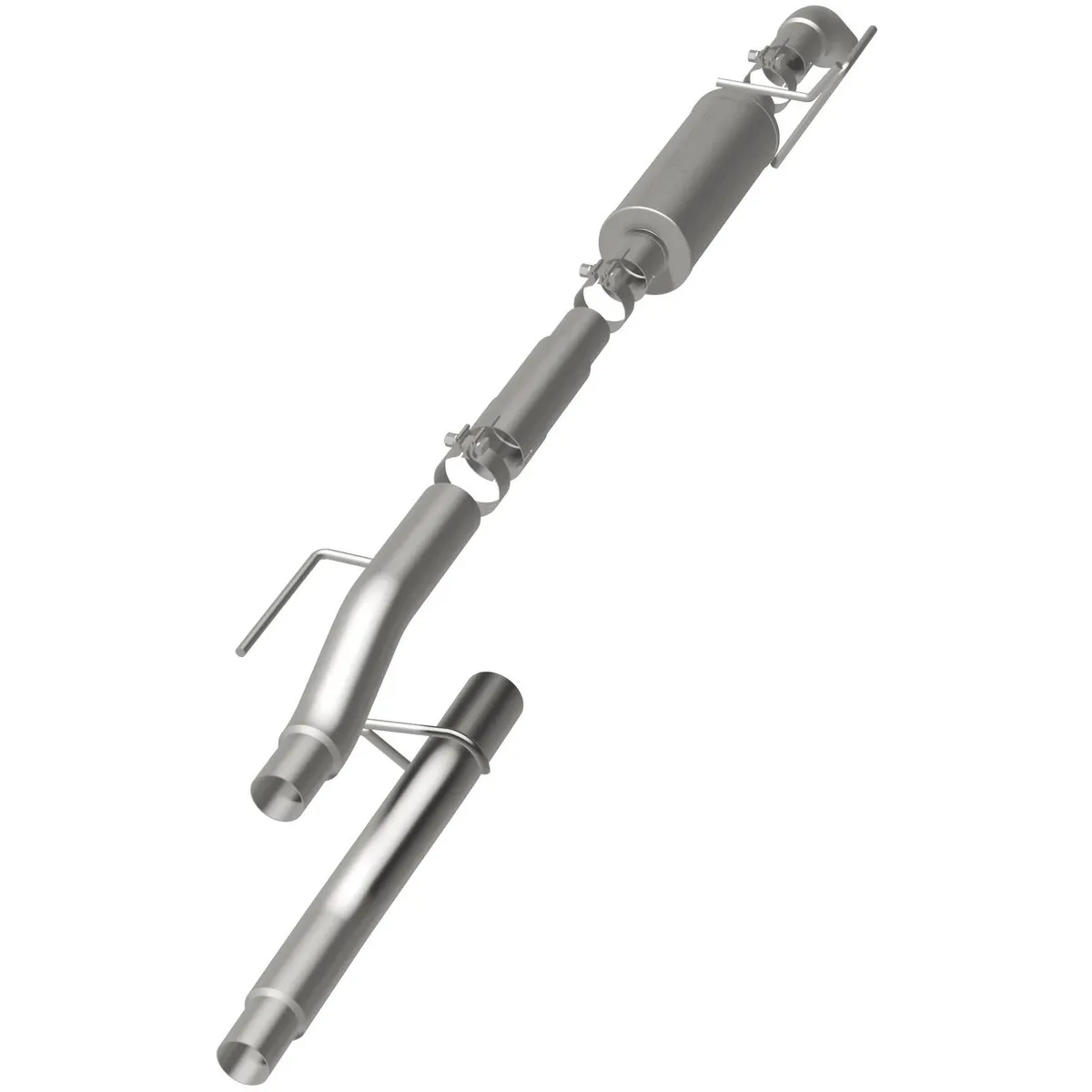 04-10 Ford F-150 CC/EC 4.6/5.4 Cat-Back System featuring 3in stainless steel piping and a 3in stainless steel Turn Down tip product image