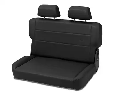 Bestop Jeep Rear Bench Seat Trailmax II Fold-N-Tumble Seat For Jeep 1955-1983 CJ5 All Vinyl Black Denim Bestop