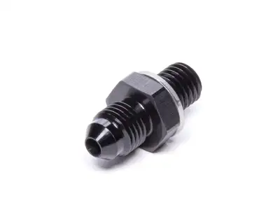 Vibrant Performance Straight AN to Metric Adapter Fitting; -4AN; M10x1.5 Metric Size; 6061 Aluminum; Black Anodized;