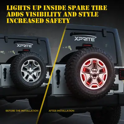 Xprite Jeep Wrangler JK/JL 14" Spare Tire Brake Light | Typhoon Series