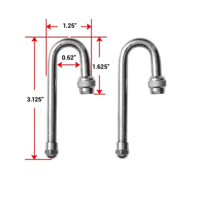 Pacific Dualies 18180 Valve Stem Extension Kit - 2 pcs 180 Degree, 2 Caps (Pair)