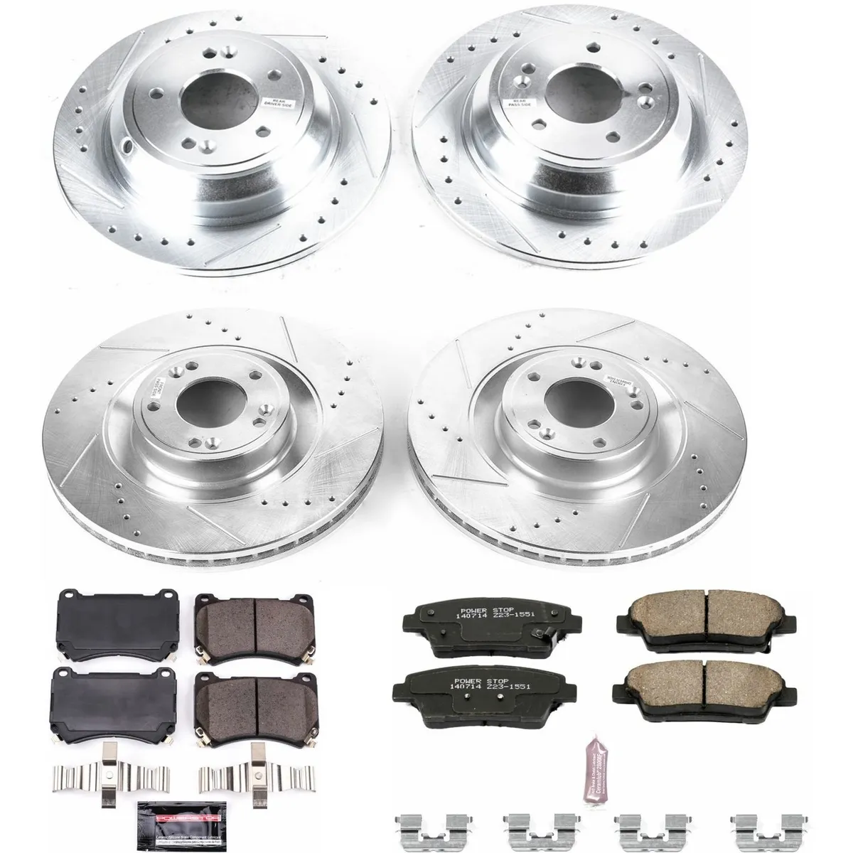 Z23 Evolution Sport Upgrade Kit: Drilled/Slotted Rotors; Carbon-Fiber Ceramic Pads W/Hardware product image