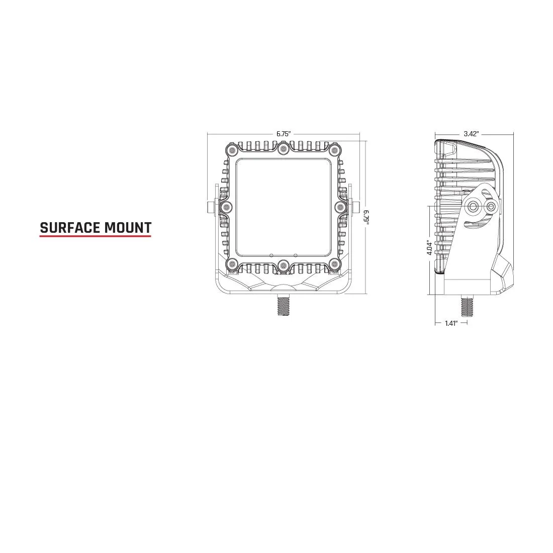 Rigid Industries 245113 Q-Series Pro LED Light, Flood Optic, White Housing, Single product image