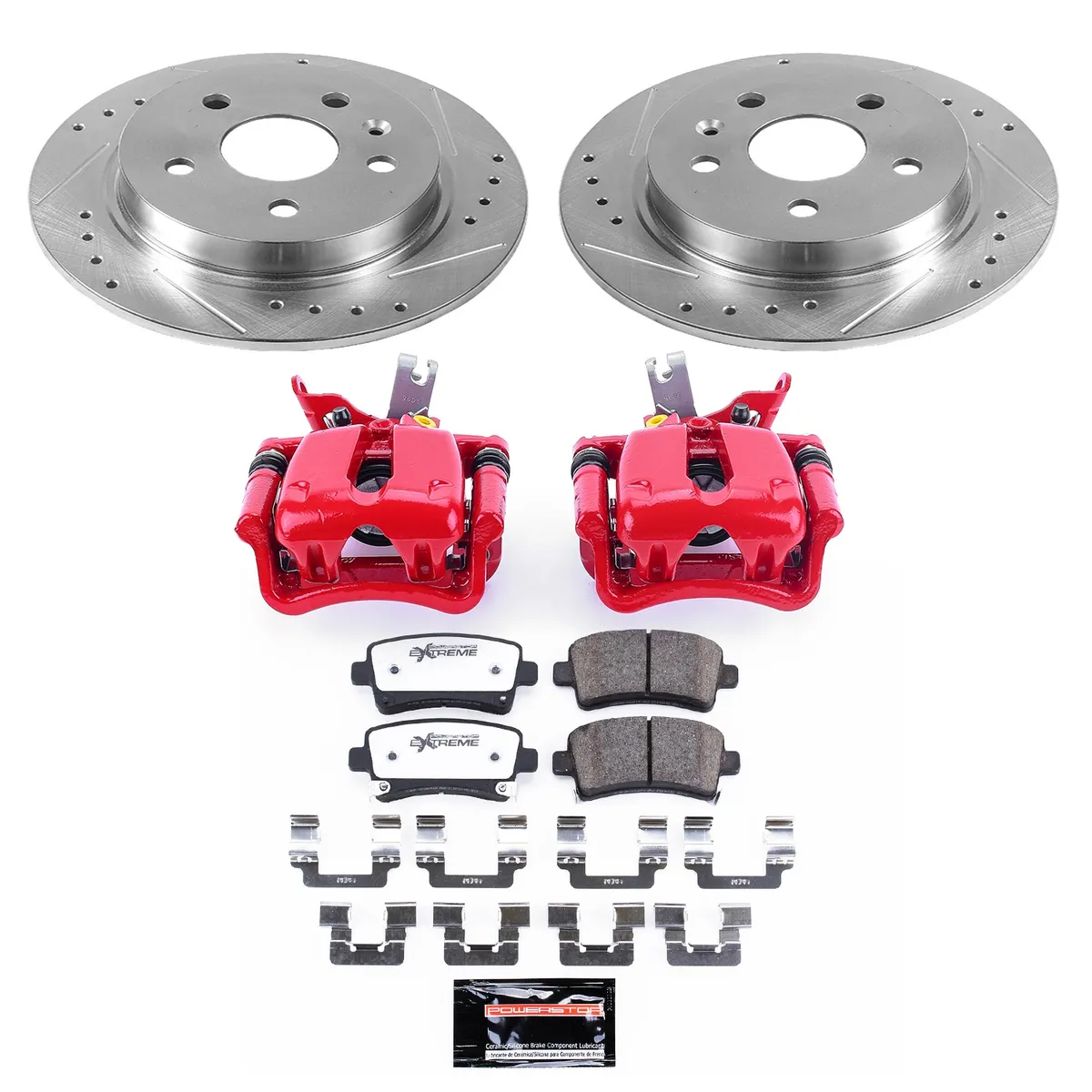 Z26 Street Warrior Upgrade Kit: Drilled/Slotted Rotors; Carbon-Fiber Ceramic Pads; Powder Coated Calipers product image