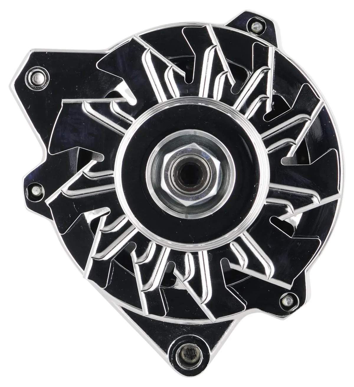 Alternator; CS130; Offset Left; Rear Battery Post; 140 Amp; 95 Idle; 1 Groove V Type Pulley; Chrome; product image