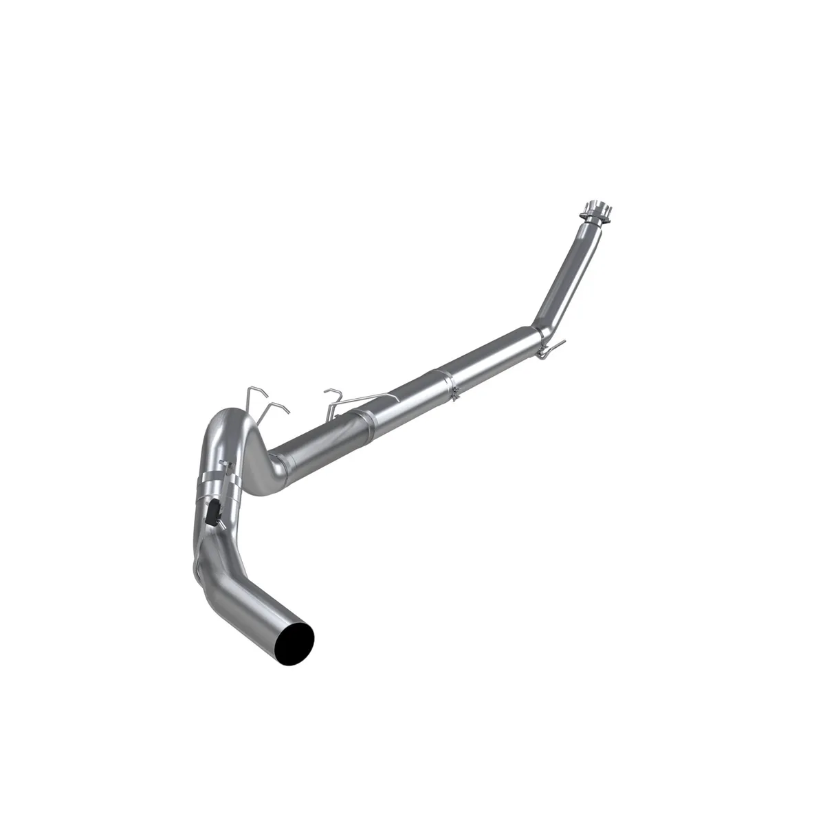 Armor Plus Turbo Back Exhaust System; 5 in; Incl. 4 in. Turbo Down Pipe/Ext./Adapter Pipes/Muffler Delete Pipe/Over Axle Pipe/Tailpipe; No Tip; Single Side Exit; T409 Stainless; product image